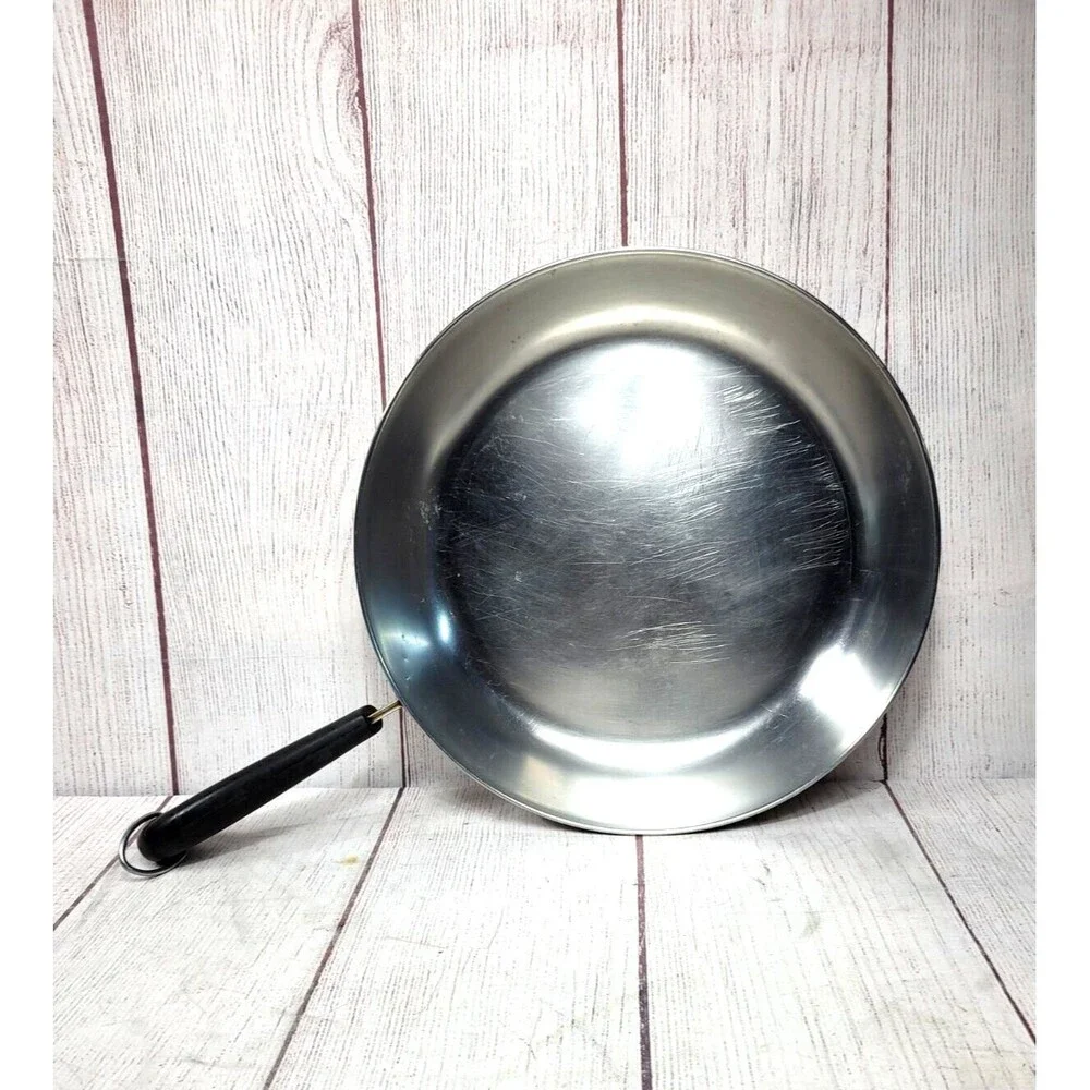 Vintage Revere Ware Copper Clad Bottom Skillet w Glass Lid 2272609 Free Shipping